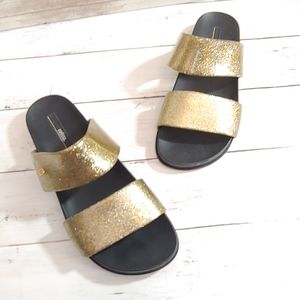 Melissa glitter gold cosmic slide sandals